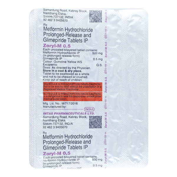 Zoryl M 0.5/500 Mg Tablet 15