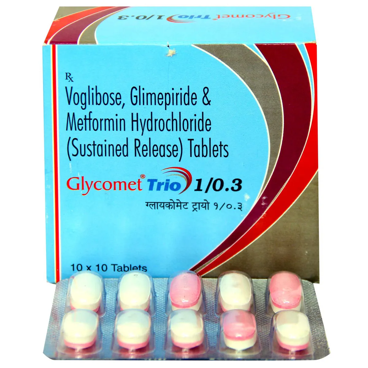 Glycomet Trio 0.3/500/1 Mg Tablet 10