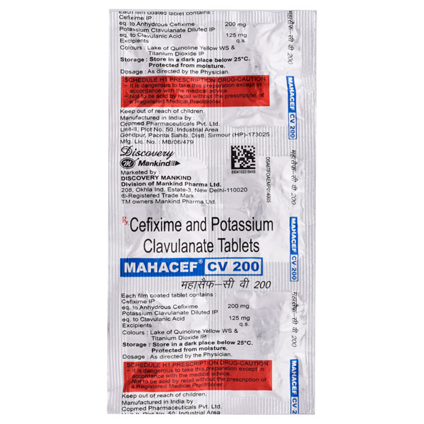 Mahacef Cv 200/125 Mg Tablet 6