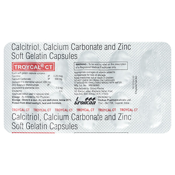 Troycal Ct 500/7.5/2.5 Mg Capsule 10
