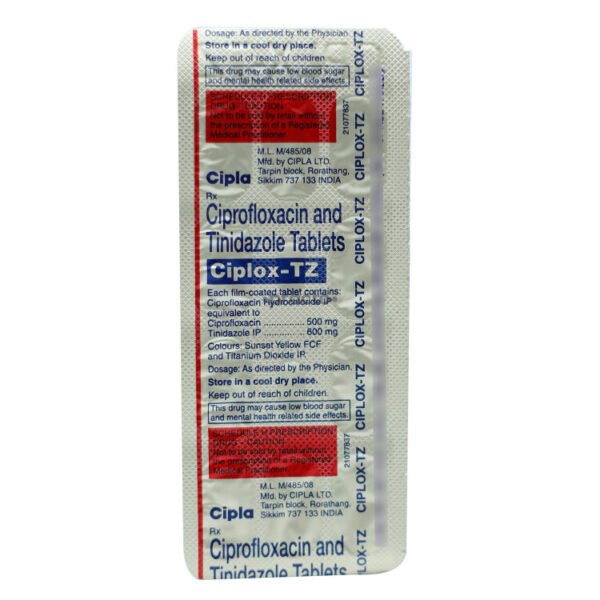 Ciplox Tz 250/300 Mg Tablet 10