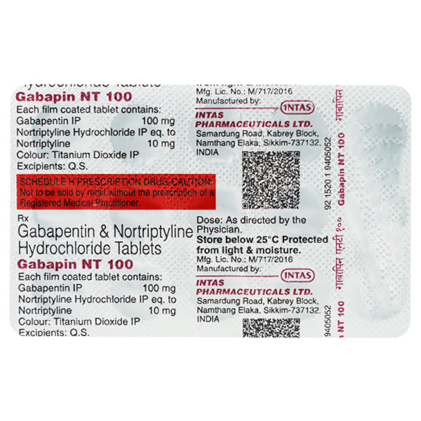 Gabapin Nt 100/10 Mg Tablet 15