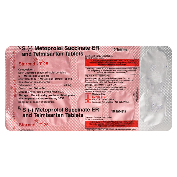 Starcad T 40/25 Mg Tablet 10