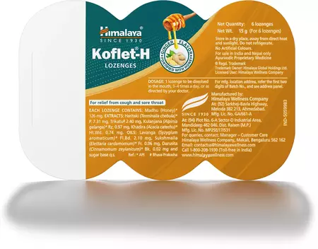 Himalaya Koflet H Ginger Flavour 6 Lozenges