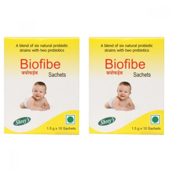 Shrey’s Biofibe Probiotics Powder with Prebiotics & Zinc for Kids & Adults – Supports Gut Health, Digestion & Immune System – 20 Sachets