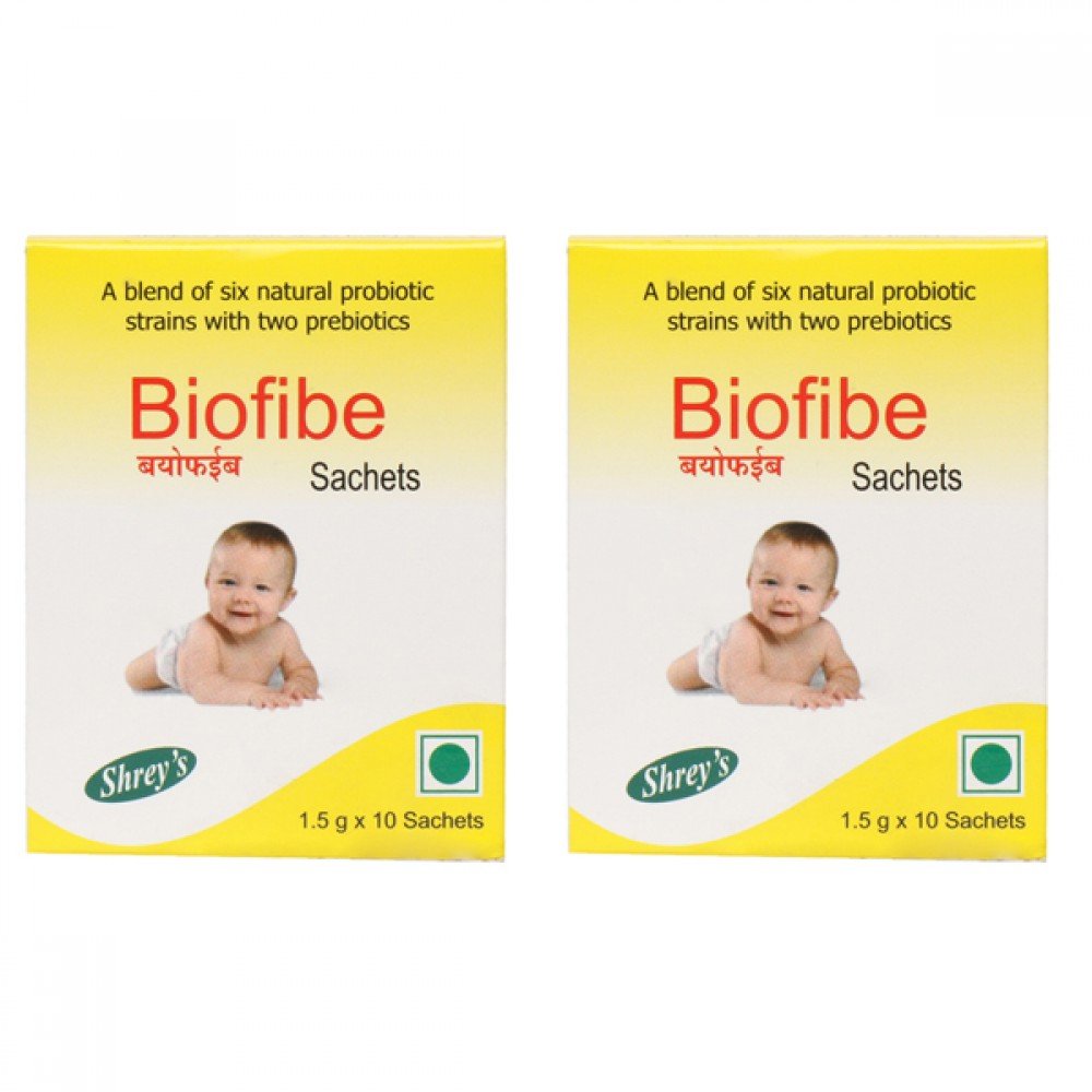 Shrey’s Biofibe Probiotics Powder with Prebiotics & Zinc for Kids & Adults – Supports Gut Health, Digestion & Immune System – 20 Sachets